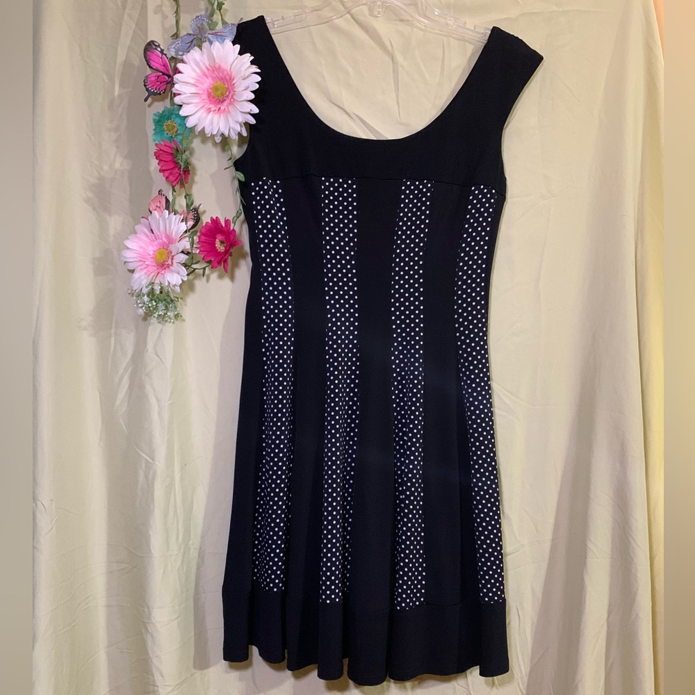 Elegant Black Polka Dot Dress